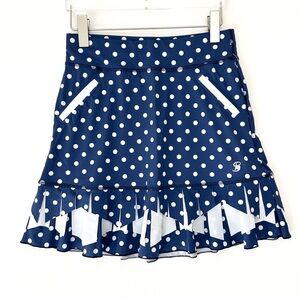 Sofibella NEW 17" Golf Skort Blue Polka Dot Fringe Skirt Pickleball Blue Size XS